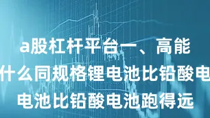 a股杠杆平台一、高能量密度为什么同规格锂电池比铅酸电池跑得远